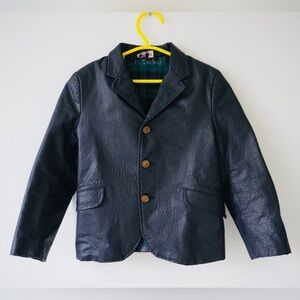 NAVY BLAZER VEGAN LEATHER